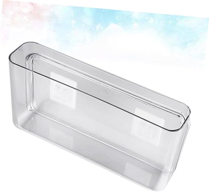 HOMSFOU 1Pc Wall Mounted Plastic Storage Container Clear No Punch Sundry Box for Home Kitchen Organization Holder for Tableware Space Saving for Restaurants and Buffets