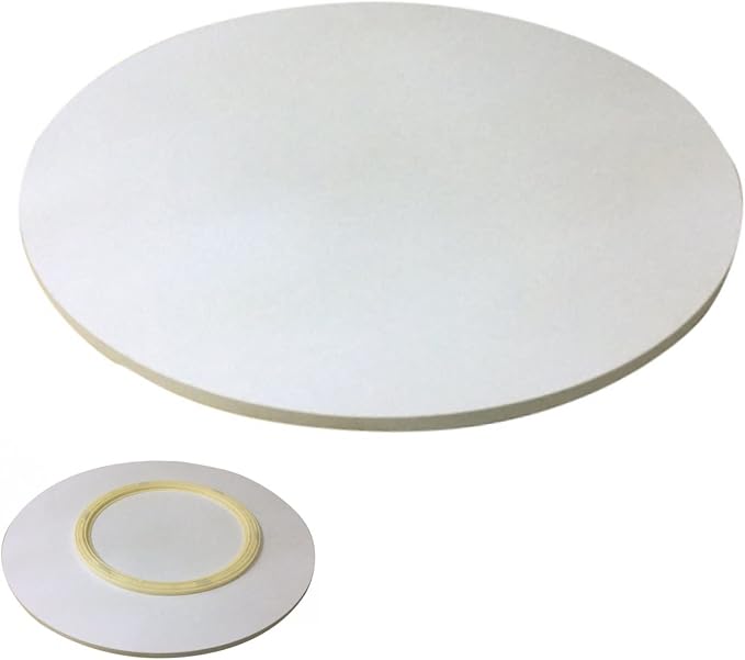 Round Lazy Susan Wooden Turntable For Kitchen Dining Table - 360° Rotating Serving Plate/Trays, With Base, Integrated Structure, It Can Be Rotated Directly On The Desktop (Color : White-A, Size : Ø5