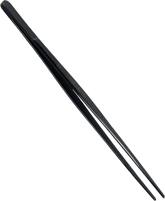 8-Inch Plating Tweezers Culinary Kitchen Tweezers Stainless Steel, Professional Chef Tweezer for Cooking Food Design