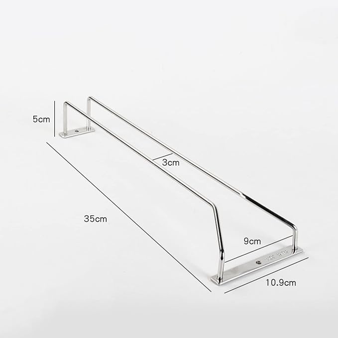 V3VOGUE Wine Glass Rack 11/20/24inch Under Cabinet Wine Glass Holder, Stainless Steel Hanging Stemware Holder, Stemware Storage Drying Rack with Screws, Wall Mounted Hanging Rack Shelf