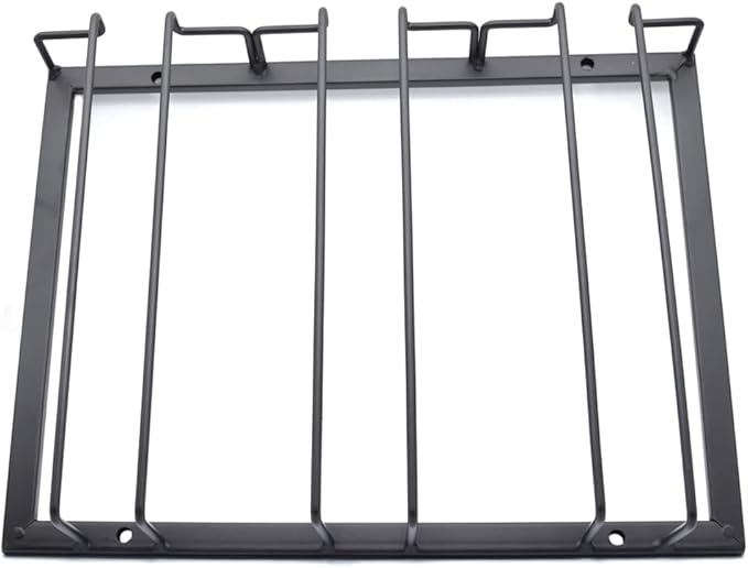 Hoshen Goblet Wine Glass Rack, 11.8 inches Under Cabinet Wine Wine Glass Rack, Glass Storage Rack, Bar Hanging Wine Wine Glass Rack, (3 Rows) Black