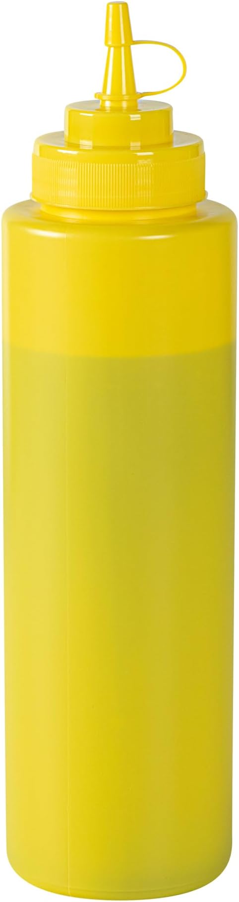 Restaurantware Plastic Squeeze Bottle 32 oz Wide Mouth Condiment Bottle With Cap Reusable Dishwashable Yellow Sauce Dispenser For Syrups, Ketchup, Mustard, Oil, Dressing, Honey, Art And Craft
