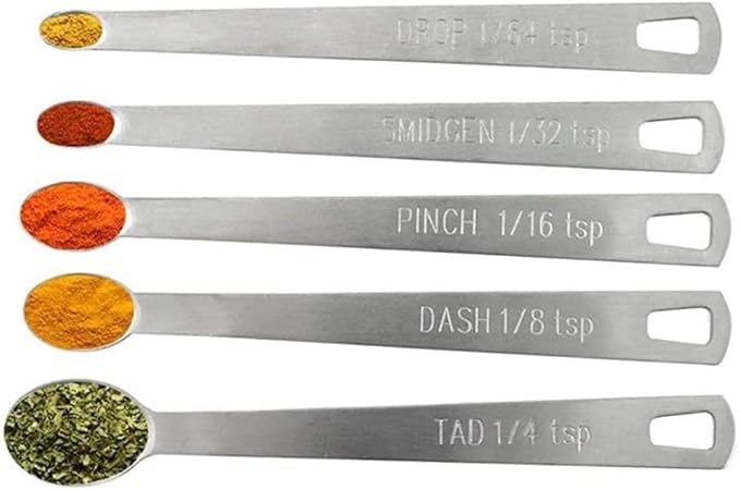 5Pcs Measuring Spoons Stainless Steel Measuring Spoons Cups Set for Gift Measuring Dry and Liquid Ingredients,Baking Set Practical and professional
