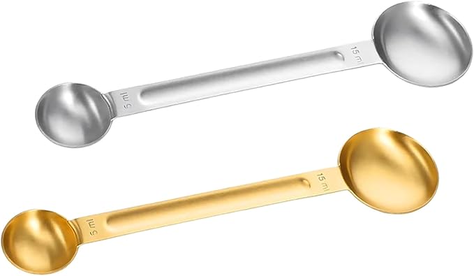 Professional Long Handle Stainless Steel Scoops Set for Accurate Coffee and Baking Measurements Rustless Spoon Double Ended Spoon
