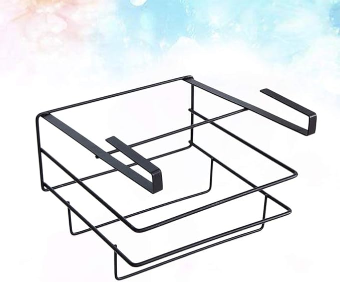Yardwe Under Cabinet Organizer Shelf Hanging Storage Baskets Rack Chopping Board Holder Shelves for Kitchen Pantry Cupboard Black