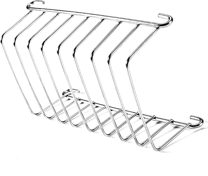 Silver 8 Holes Stainless Steel Tool Toast Cooling Grid Bread Rack Rectangle Air Fryer Accessories Organizer Safe Healthy Stainless Steel Toast Rack Baking Tools Accessories Cooling Racks