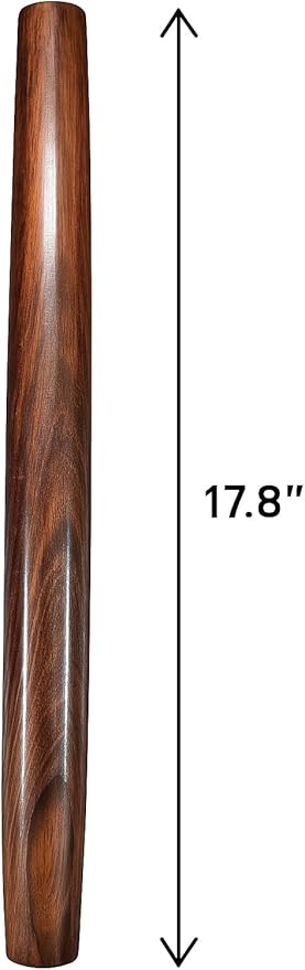 French Rolling Pin (18 Inch) – Wooden rolling pins for baking, Pizza, Pie Crust & Pastry. Cookie Roller – Handmade Tapered Dough Roller - Smooth, Durable & Elegant baking equipment