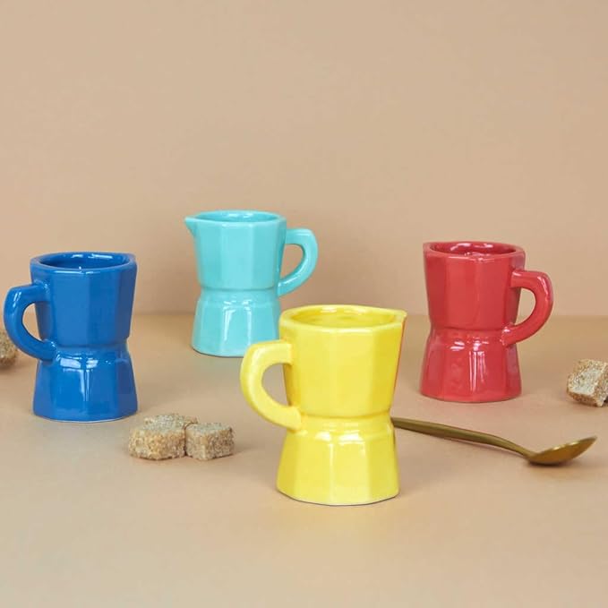 Balvi Set of 4 Coffee Espresso Cups Mocha Multi-Coloured