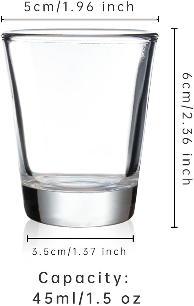 BCnmviku 1.5 oz Shot Glasses Sets with Heavy Base, Clear Shot Glass (6 Pack)