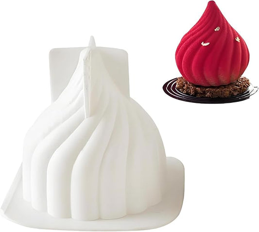 Silicone Cone Whirlwind Onion Chocolate Molds, Single-head Spiral Cone Molds for Mousse, Cake, Jelly, Candy, Pudding, Candle, Soap, Resin