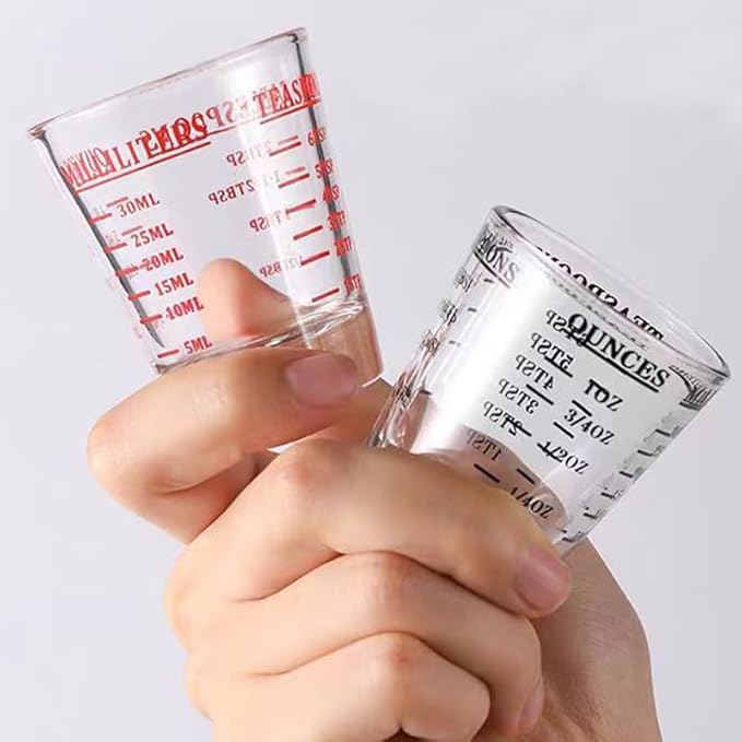 Shot Glass Measuring Cup | Non Fading Set of 4 | Bar Bartender Accessories, Jigger for Bartending