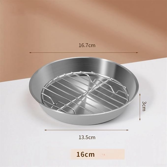 Round Cooling Rack,Stainless Steel Round Baking Pan With Cooling Rack For Effortless Cooking And Cleanup In The For Kitchen(16cm)