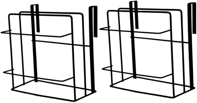 2pcs Chopping Board Wrought Iron Hanger Metal Wall Hanging Basket Under Cabinet Basket Bathroom Door Organizer Inside Cabinet Door Storage Kitchen Door Organizer Towel Holder Grid