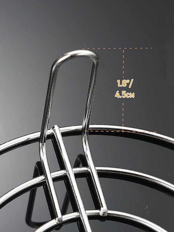 Bacon Cooking Rack for Oven Use Dia 9.4" Wire Cooling Racks for Baking Round 304 Stainless Steel Wire Cooking Racks/Carbon Baking Net/Grill/Pan Grate with Legs (Height 1.8",9.4"/24cm)