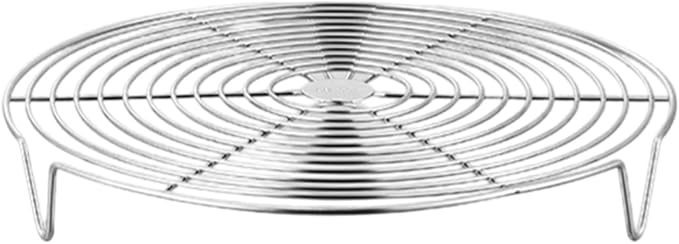 Round Cooking Rack, Stainless Steel Steamer Rack Baking Cooling Steaming Grilling Rack, Pot Tripod, Wire Steamer Pot Holder for Pots Pans Woks Dumplings Eggs Grilling(28cm)