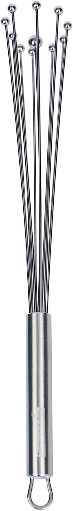 Restaurantware 12.5 in Stainless Steel Ball Whisk - 6 Pack - German Standard Egg Beater with Ergonomic Handle, Dishwasher Safe - Manual Mixer Cooking Whisk for Baking, Stirring, Sauces, Beating
