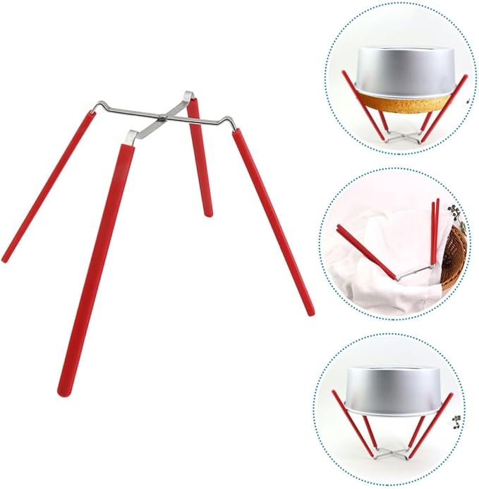 Stable Chiffon Cake Cooling Rack Stainless Steel Construction Non-slip Silicone Prongs Baking Tool