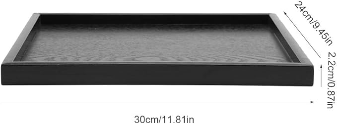 Solid Wood Serving Tray, Rectangular Wooden Tray with Raised Edges, Farmhouse Breakfast in Bed Tray, Charcuterie Board for Tea Coffee Snack Food Meals Breakfast Dinner Appetizers, 12.5x9.45in