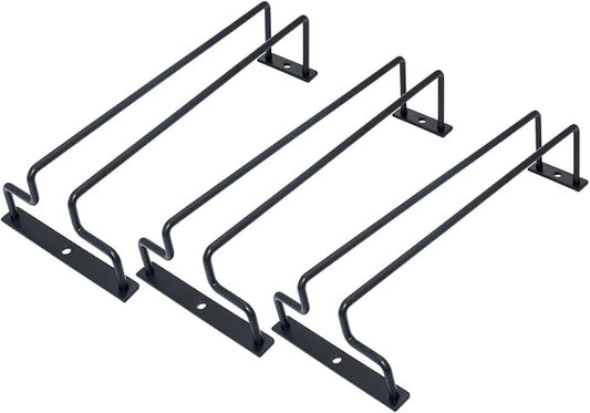 9.64-Inch Under Cabinet Wine Glass Rack Stemware Holder Glasses Storage Hanger Metal Organizer for Bar Kitchen Black