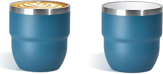 CHLJAR 4oz Espresso Cups, Insulated Espresso Cups Set of 2, Expresso Shots Cup, Stainless Steel Shot Glasses for Coffee, Portable Espresso Travel Mug for Camping