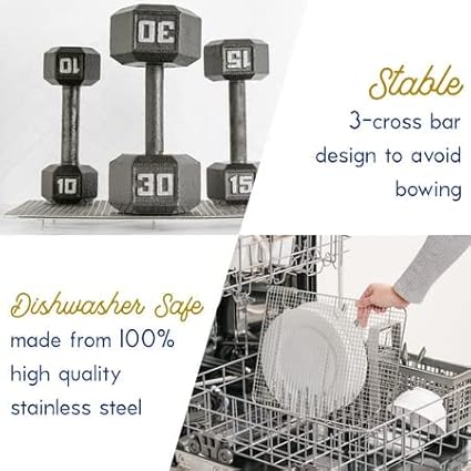 Ultra Cuisine Heavy Duty 100% Stainless Steel Cooling Rack for Cooking and Baking - Baking Rack & Wire Cooling Rack - Fits Quarter and Jelly Roll Sheet Pans - 8.5''x 12'' and 10''x 14.75''