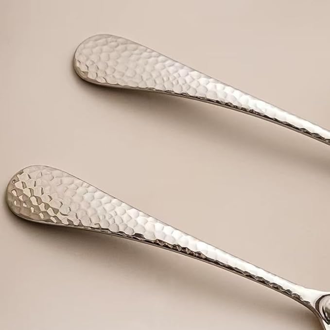 7.08 Inch Small Ladle, Premium 18/10 Stainless Steel, Hammered Gravy Ladle for Serving Soup, Sauces, Gravies, Silver