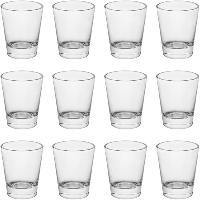 Heavy Base Shot Glasses, 1.5 oz Sets of Clear Shot Glass (12 Pack), Measuring Cup for Espresso, Liquid, and Wine - Heavy Glass (Glass, 12Pack)
