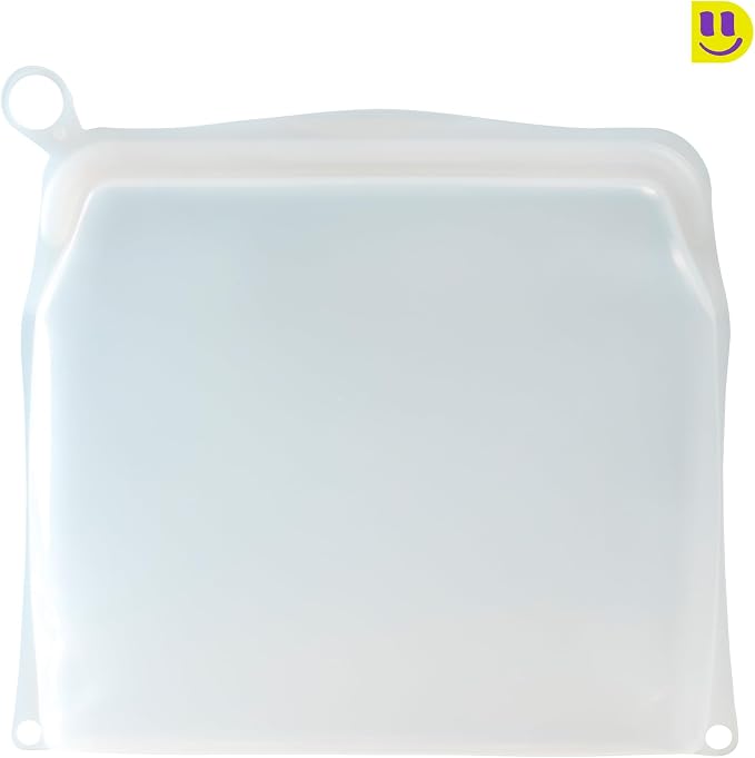 Reusable Silicone Gallon Bag (Large 50oz+) – Extra Thick Freezer Storage Bag for Marinating, Sous Vide & Bulk Food – Airtight Stand-Up Platinum Silicone Container – Oven & Microwave Safe