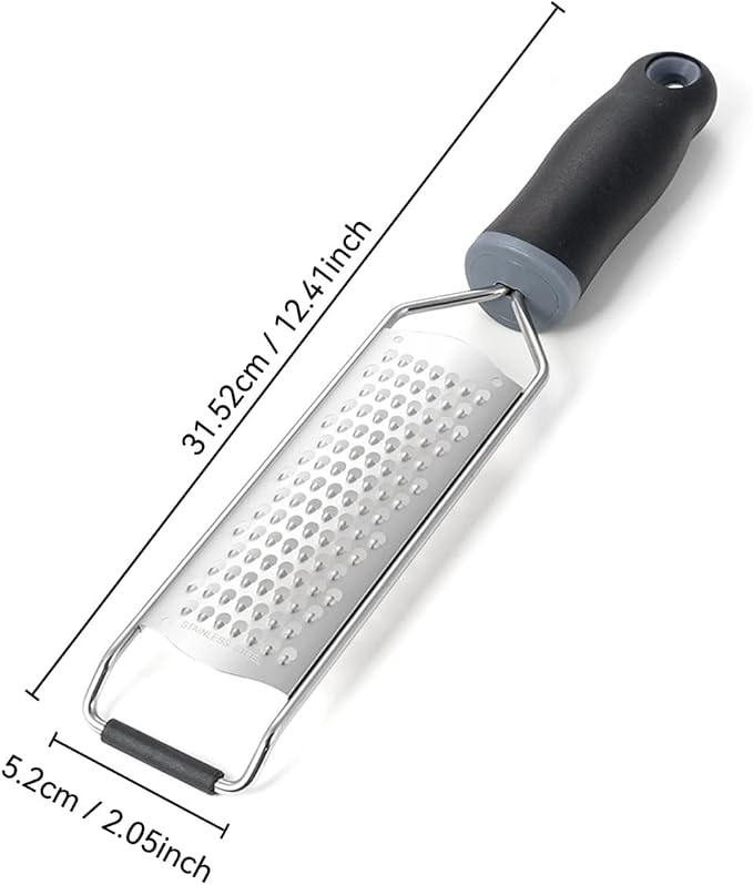 Hard Cheese Grater Hand Held Parmesan Cheese Shaver Food Shredder Tool Stainless Steel with Non Slip Rubber Foot(Heart,Black)