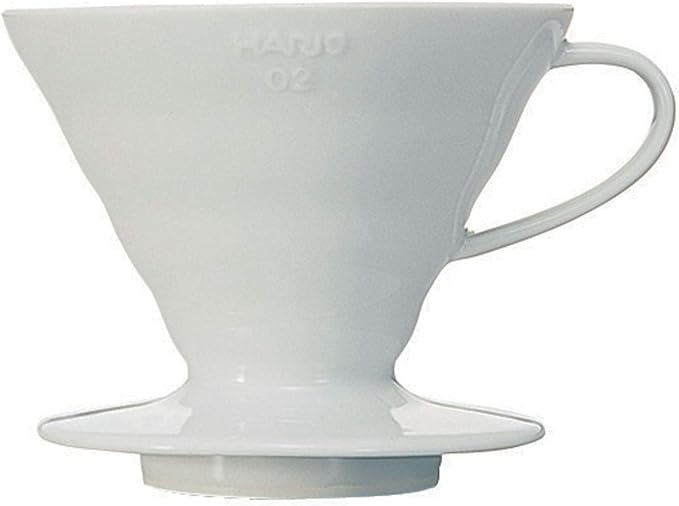 Hario V60 Ceramic Coffee Dripper Pour Over Cone Coffee Maker Size 02, White & V60 Paper Coffee Filters, Size 01, Natural, 40ct Boxed