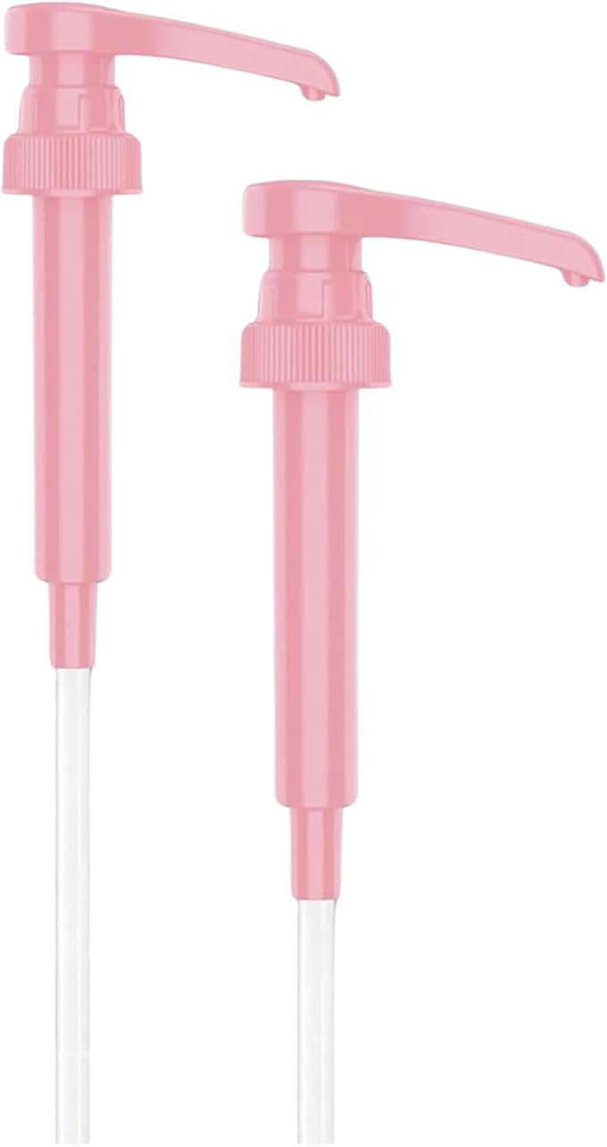 Syrup Pump Compatible with Torani, Davinci and Skinny (Set of 2) - fits Bottles (25.4 oz-750ml) (Pink)