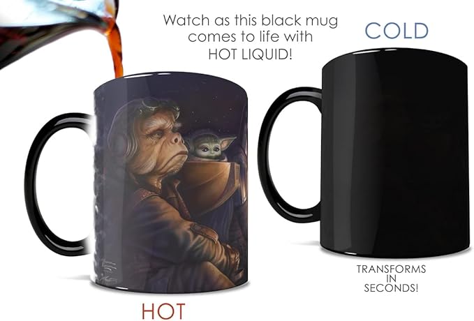 Morphing Mugs Star Wars – The Mandalorian – Uneasy Alliance – One 11 oz Color Changing Ceramic Mug – Image Revealed When HOT Liquid Is Added! MMUG1446