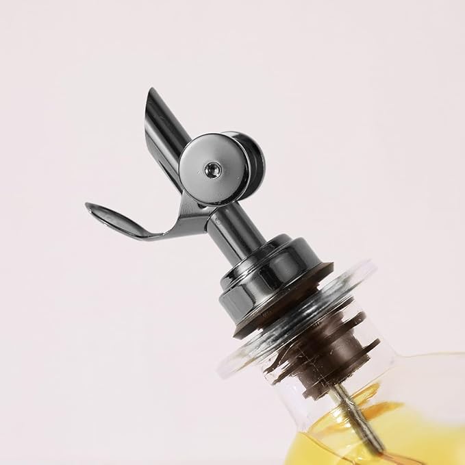 Molimoli Oil and Vinegar Dispenser with Metal Pour Spout, Weighted Pourer, Glass Bottle Dispenser for Kitchen, Olive Oil Cruet, Glass Olive Oil Bottle | 500ml, Set of 2