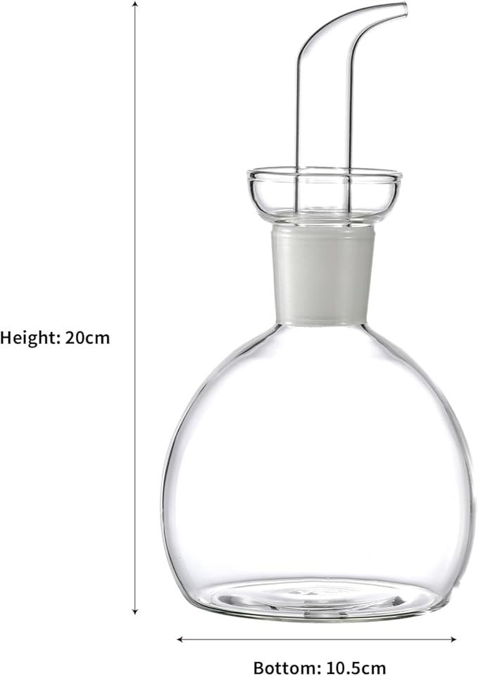 ELETON Cylindrical 16 oz Olive Oil Dispenser Bottle Glass with No Drip Spout -Olive Oil & Vinegar Dispenser Glass Cruet Decanter- Glassware Seal Handicraft Easy Clean Drip Free Bottles for Kitchen