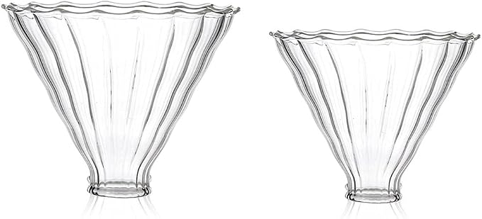 2pcs Glass Funnel Pour Over Coffee Filters,Coffee Drippers