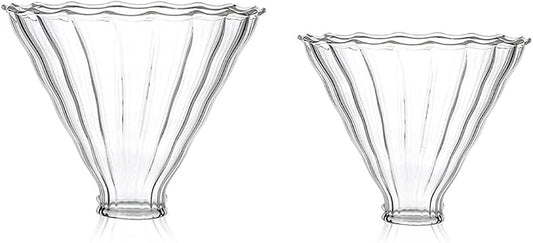 2pcs Glass Funnel Pour Over Coffee Filters,Coffee Drippers