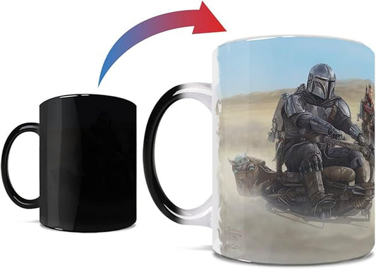 Morphing Mugs Star Wars – The Mandalorian – The Marshal - Thomas Kinkade Studios – One 11 oz Color Changing Ceramic Mug – Image Revealed When HOT Liquid Is Added! MMUG1445