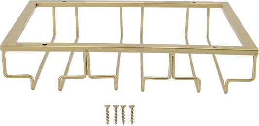 Upside Down Wine Glass Rack European Hanging Wine Glass Rack Under Cabinet Wine Glass Rack Wine Glass Rack For Bar Home Cup Storage Display Rack (Gold)