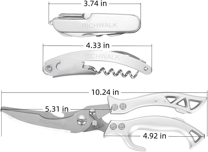 Kitchen Scissors - Heavy Duty Poultry Shears Sharp Cutting Food Chicken Bone Meat Vegetable for Cooking, Multipurpose Stainless Steel Utility Scissors, Safety Lock