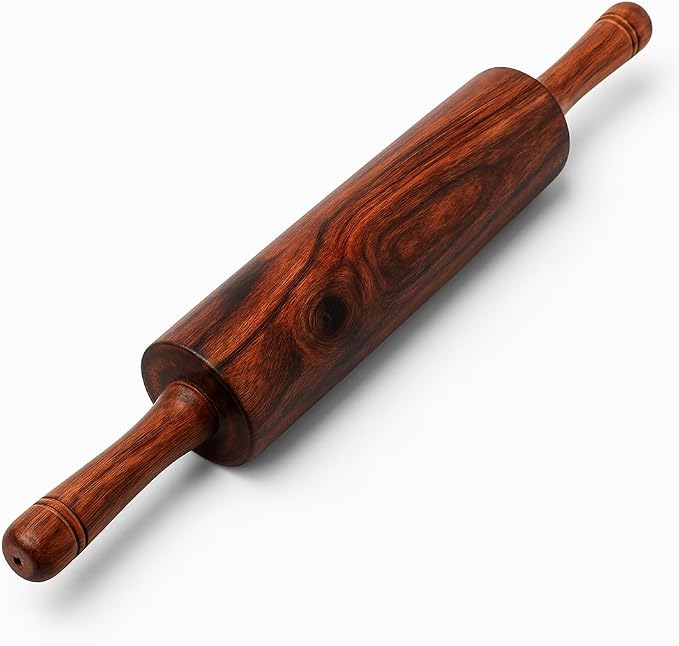 Classic Wooden Rolling Pin for baking, 18-Inch Hardwood Dough Roller for Baking Pizza, Pie, Pastry and Cookies, Premium Quality Essential for Kitchen