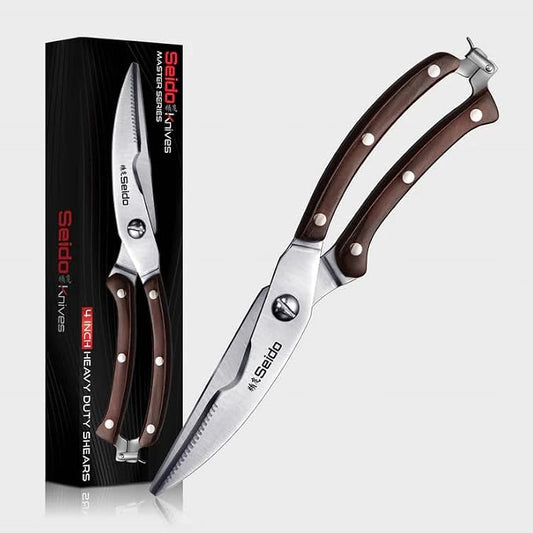 Seido Knives Professional 4" Kitchen Scissors – High-Carbon Stainless Steel Precision Cutting