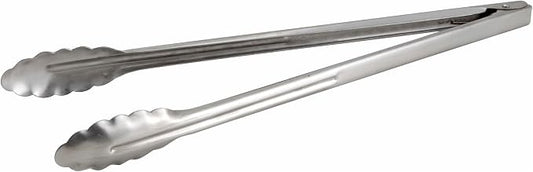 Winco Coiled Spring Extra Heavyweight Stainless Steel Utility Tong, 16-Inch