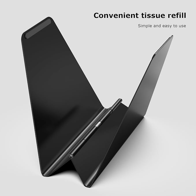 Compact Black Metal Dispenser Self-Adjusting Napkin Holder for Standard Paper Napkins, Sturdy Design Ideal for Kitchen Countertops, Dining Tables & Breakfast Bars