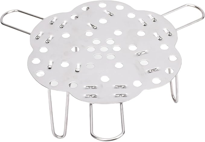 Generic Cooling Rack, Food Grade 304 Stainless Steel Steamer Rack with Non Slip U Shaped Legs, Expandable & Foldable for 7 to 10 Inch Pot, for Cooking, Cooling, Steaming & Baking