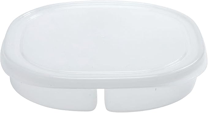 Yosoo 4 Grid Food Storage Container Transparent Fridge Organizer with Lid for Onion Ginger Garlic