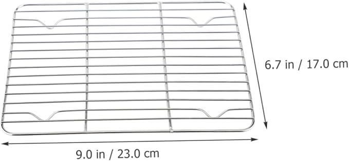 SOLUSTRE Stainless Steel Metal Cooling Rack Baking Rack for Oven for Cookies Bacon Cakes Heavy Duty 23x17cm
