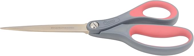 Clauss Industrial Heavy-Duty Zirconium Bonded Scissors, Ergonomic Overmolded Handle, Precision-Ground Blades, 10-Inch