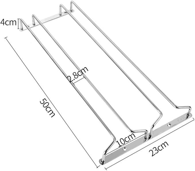 Under Cabinet Stemware Wine Glass Rack,Stainless Steel Wine Glass Rack,Hanging Wine Glass Holder Metal Wine Glass Storage,Wine Glass Rack for Kitchen Cabinet Bar Decor,Perfect for Wine lovers