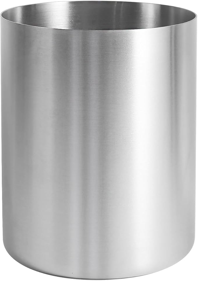IMEEA Small Utensil Holder for Kitchen Counter 5.3" Compact SUS304 Stainless Steel Countertop Organizer for Flatware, Spoons, Small Kitchen Tools