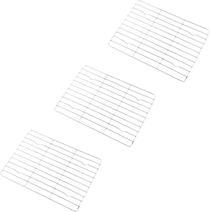 3pcs Nonstick Stainless Steel Baking Cake Cooler Rack Set, Small Pastry Cooling Holder for Oven and Kitchen Use